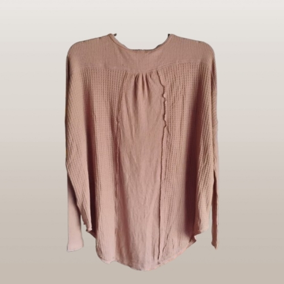 Free People Leo Henley Thermal Top – XS (Oversized Fit) – Chocolate Malt - Picture 4 of 5